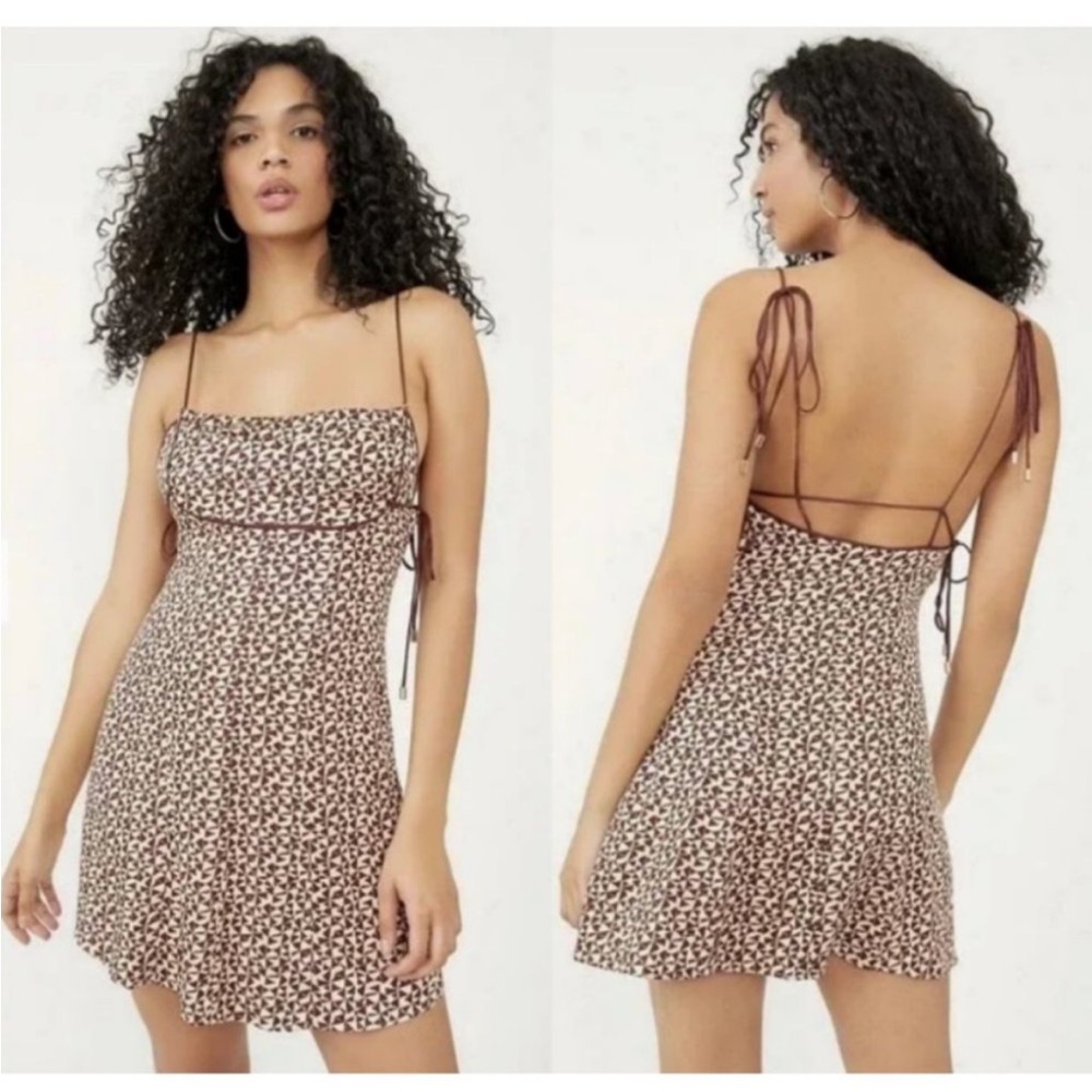 NWT Free People Kai Mini Dress Geometric Spaghetti Strap Size Large